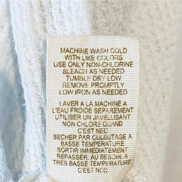 Free People Top Womens Large Waffle Knit Hi Low Hem Crochet Brown Ivory Boho - Picture 6 of 7